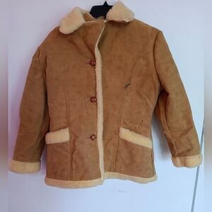 VINTAGE 1970S WOMEN'S TOW'N N RANCH   MADE IN U.S.A  FAUX SHERPA LINED COAT.